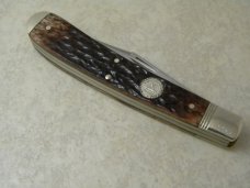 Camillus NY USA Bone 1995 NKCA Club Dogleg Trapper Knife NIB
