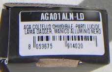NEW AGA CAMPOLIN AUTOMATIC "ZERO" ANODIZED BLACK ALUMINIUM POLISHED DAGGER BLADE 