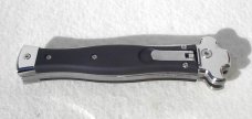 NEW AGA CAMPOLIN AUTOMATIC "ZERO" ANODIZED BLACK ALUMINIUM POLISHED DAGGER BLADE 