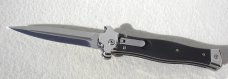 NEW AGA CAMPOLIN AUTOMATIC "ZERO" ANODIZED BLACK ALUMINIUM POLISHED DAGGER BLADE 