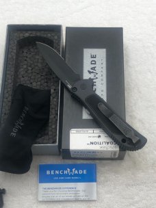 Benchmade 9750SBK Coalition Push Button Automatic Knife Made In USA New In Box Discontinued