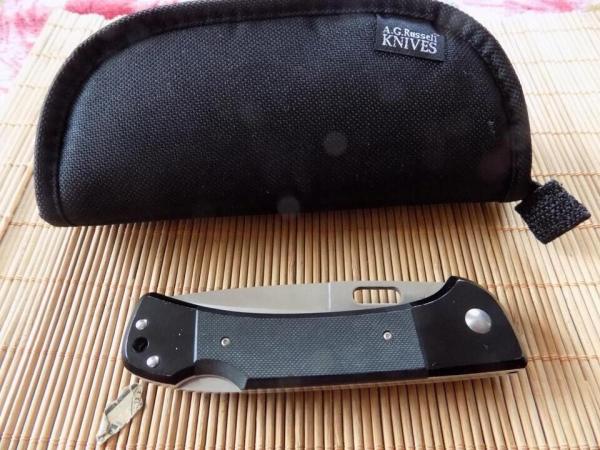 Carried A.G. Russell Strike Force VG10 Knife with original Marked pouch.
