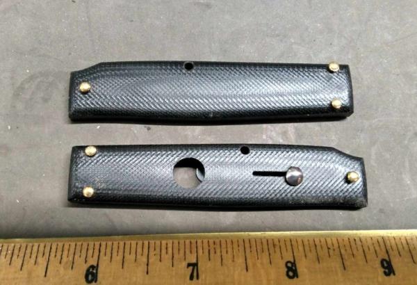 Item# 049- Set of Micarta handles for 9 inch AKC Swinguard for Parts Repair