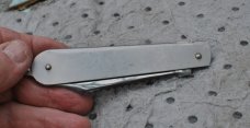 Schrade/Boker Folder All Stainless Mirror Polished Mint Handle And Blade Etch Lanyard Blade Locks