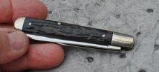 LF&C Universal 2 Blade 3 5/8" Closed Black Fiber Handles Mint Mirror Polished Nickel Hardware