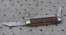 Shapleigh Diamond Edge 3 Blade Jigged Bone 3 5/8" Closed Used Snap Like New D-E Shield 1920's