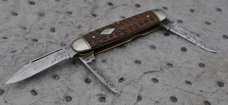 Shapleigh Diamond Edge 3 Blade Jigged Bone 3 5/8" Closed Used Snap Like New D-E Shield 1920's