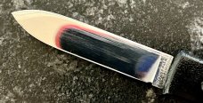 Vintage Black Mini Automatic Out The Front (OTF) Switchblade Knife, Made in Italy, Unused