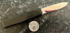 Vintage Black Mini Automatic Out The Front (OTF) Switchblade Knife, Made in Italy, Unused