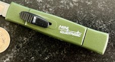 Vintage OD Green Mini Automatic Out The Front (OTF) Switchblade Knife, Made in Italy, Unused