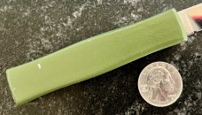 Vintage OD Green Mini Automatic Out The Front (OTF) Switchblade Knife, Made in Italy, Unused