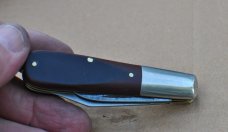 Case 2 Blade Barlow 5 Dot 1975 Light Use Saw Cut Delrin 3 1/4" Closed Nickel Long Bolsters