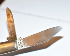 Case 2 Blade Barlow 5 Dot 1975 Light Use Saw Cut Delrin 3 1/4" Closed Nickel Long Bolsters