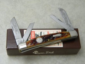 Schatt & Morgan Queen USA Bone 044433 Congress 2002 NKCA Club Knife NIB