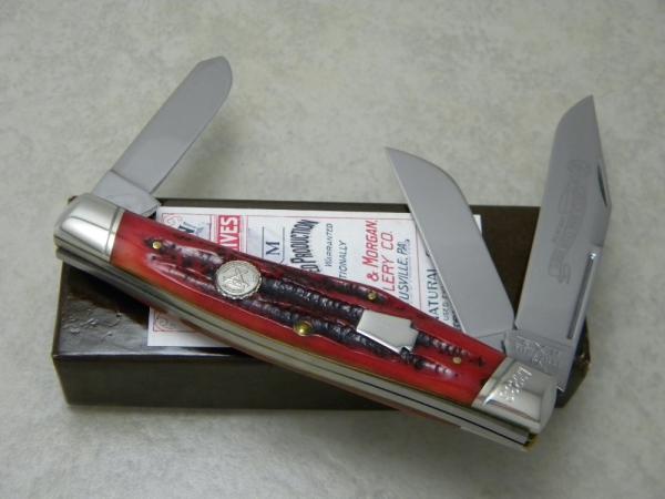Schatt & Morgan Queen USA Red Bone Large Stockman 2006 NKCA Club Knife NIB
