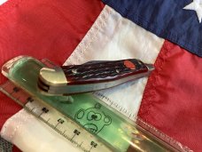 J A Henckels 3 Blade Whittler Knife w/ Great Dark Red Bone Handles! Orig Box - NOS