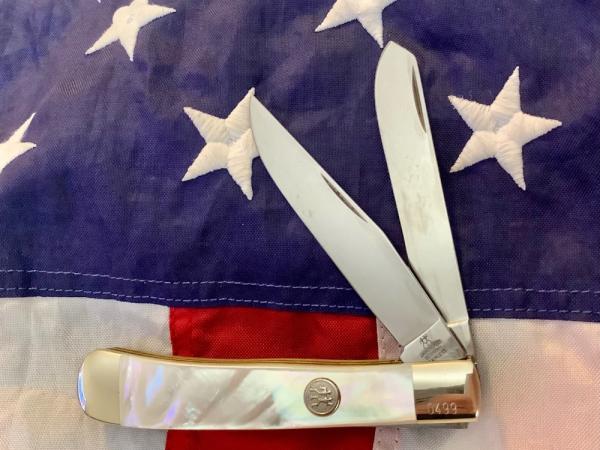 J A Henckels Trapper Pocket Knife w/ Rainbow Mother of Pearl Handles J A Henckels Trapper Pocket Knife w/ Rainbow Mother of Pearl Handles