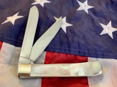 J A Henckels Trapper Pocket Knife w/ Rainbow Mother of Pearl Handles