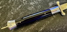 Rizzuto Estileto Milano Japan Swing Guard Switchblade Knife, Silver Color Button, Unused 