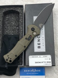 Benchmade Prototype 9570BK-1 Mini Claymore Push Button Auto With Integrated Safety NIB Made In USA
