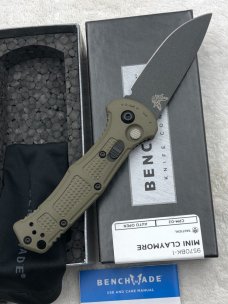 Benchmade Prototype 9570BK-1 Mini Claymore Push Button Auto With Integrated Safety NIB Made In USA