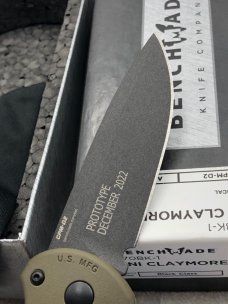 Benchmade Prototype 9570BK-1 Mini Claymore Push Button Auto With Integrated Safety NIB Made In USA