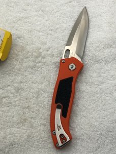 Buck Impact Push Button Auto Knife 0898ORS Sliding Safety Lock NIB Made In USA Discontinued