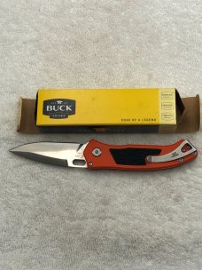 Buck Impact Push Button Auto Knife 0898ORS Sliding Safety Lock NIB Made In USA Discontinued