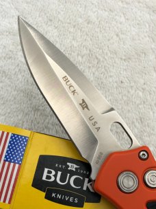 Buck Impact Push Button Auto Knife 0898ORS Sliding Safety Lock NIB Made In USA Discontinued