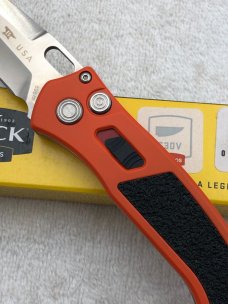 Buck Impact Push Button Auto Knife 0898ORS Sliding Safety Lock NIB Made In USA Discontinued