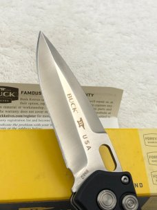 Buck Impact Push Button Auto Knife 0898BKS Sliding Safety Lock NIB Made In USA Discontinued