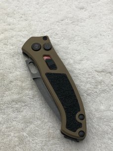 Buck Impact Push Button Auto Knife 0898BRS Sliding Safety Lock New In Box Made In USA Discontinued