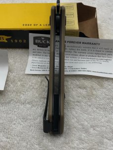 Buck Impact Push Button Auto Knife 0898BRS Sliding Safety Lock New In Box Made In USA Discontinued