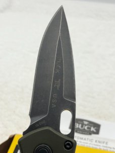Buck Impact Push Button Auto Knife 0898GRS Sliding Safety Lock New In Box Made In USA Discontinued