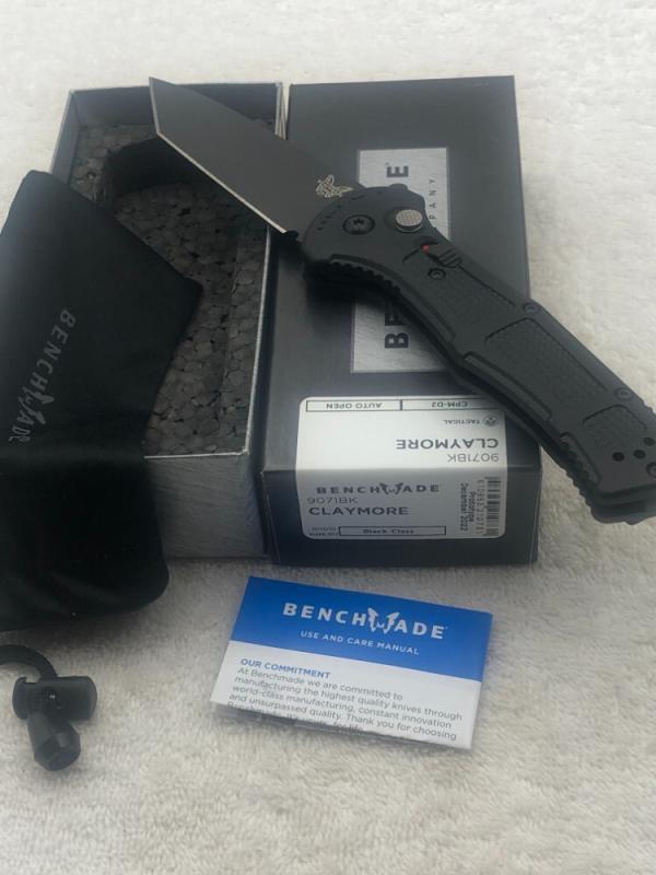 Benchmade Prototype 9071BK Claymore Push Button Auto Integrated Safety New In Box Made In USA Benchmade Prototype 9071BK Claymore Push Button Auto Integrated Safety New In Box Made In USA