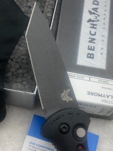Benchmade Prototype 9071BK Claymore Push Button Auto Integrated Safety New In Box Made In USA 