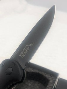 Benchmade Prototype 9570 BK Mini Claymore Push Button Auto Integrated Safety New In Box Made In