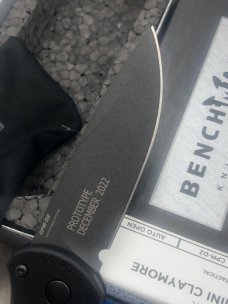 Benchmade Prototype 9570 BK Mini Claymore Push Button Auto Integrated Safety New In Box Made In
