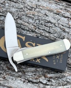 CASE XX ** SFO 2023 FISH & GAME WHITE TAIL DEER NATURAL SMOOTH BONE DROP POINT RUSSLOCK NEW ITEM