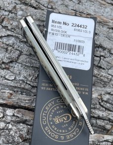 CASE XX ** SFO 2023 FISH & GAME WHITE TAIL DEER NATURAL SMOOTH BONE DROP POINT RUSSLOCK NEW ITEM