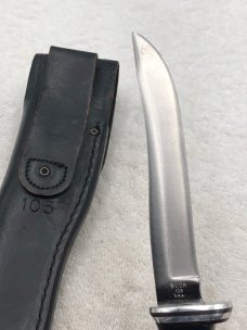 Vintage Buck Pre-1986 105 Pathfinder Fixed Blade Sheath Knife Made In USA