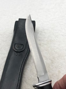 Vintage Buck Pre-1986 105 Pathfinder Fixed Blade Sheath Knife Made In USA