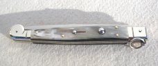 NEW AGA CAMPOLIN 12" AUTO SICILIANO FIGHTING KNIFE RING PULL BRAZILIAN HORN 4 MIL BLADE N/S BOLSTERS