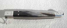 NEW AGA CAMPOLIN 12" AUTO SICILIANO FIGHTING KNIFE RING PULL BRAZILIAN HORN 4 MIL BLADE N/S BOLSTERS