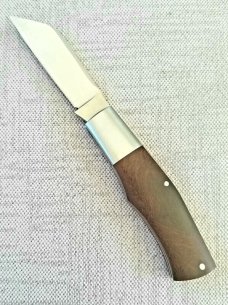 Charlie Bell  African Blackwood Dino Knife, CPM-154 ,4" closed.steel bolsters & shield...