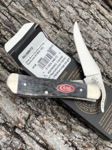 CASE XX ** SFO GRAY BONE PEACH SEED JIG RED OVAL SHIELD RUSSLOCK