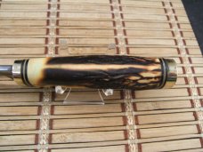SCHRADE UNCLE HENRY 153UH GOLDEN SPIKE VINT. 1980'S OLDER HIGH CARBON STEEL FIXED BLADE KNIFE/SHEATH