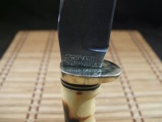 SCHRADE UNCLE HENRY 153UH GOLDEN SPIKE VINT. 1980'S OLDER HIGH CARBON STEEL FIXED BLADE KNIFE/SHEATH