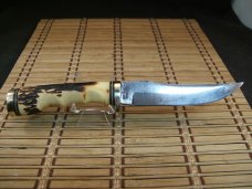 SCHRADE UNCLE HENRY 153UH GOLDEN SPIKE VINT. 1980'S OLDER HIGH CARBON STEEL FIXED BLADE KNIFE/SHEATH