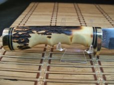 SCHRADE UNCLE HENRY 153UH GOLDEN SPIKE VINT. 1980'S OLDER HIGH CARBON STEEL FIXED BLADE KNIFE/SHEATH